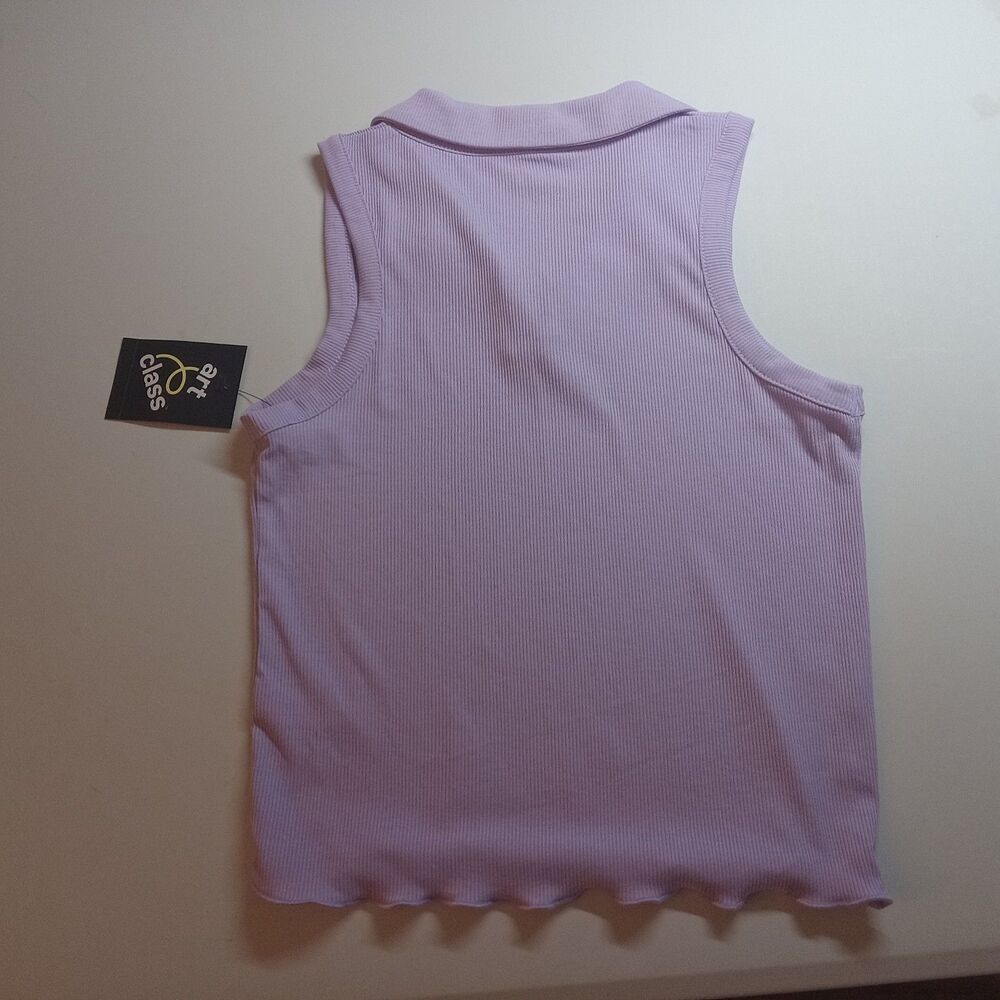 Girls' Polo Shirt Collar Tank Top - Art Class™ Lavender L - Picture 5 of 7